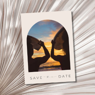 Surfers Beach Wedding Photo Spara Datumet