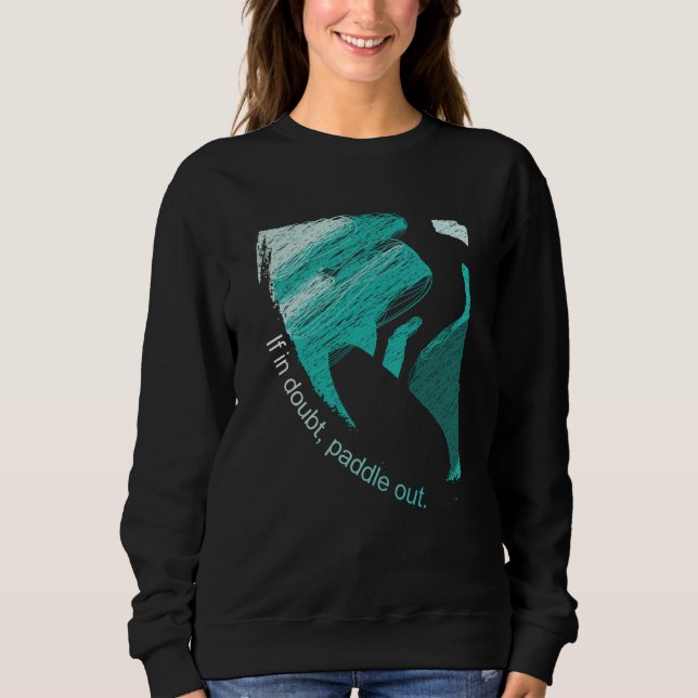 Surfers Blue Tube Wave Rider Pencil Sketch T Shirt (Framsida)