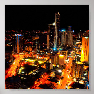 Surfers Paradise Guld Kusten Australia Ljus Poster
