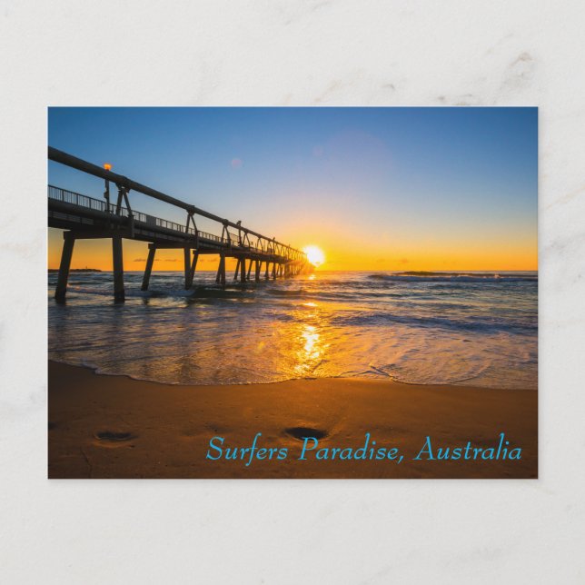 Surfers Paradise Jetty at Sunrise Postcard Vykort (Framsida)