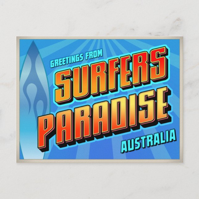 SURFERS PARADISE VYKORT (Framsida)