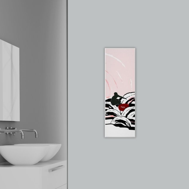 Surfervåg surfning vid soluppgång Poster (Surfer Wave Surfing At Sunrise Poster - bathroom)