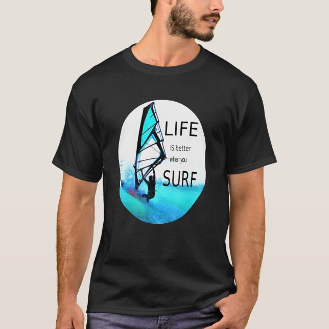 Surfervågsrider Surfer Ord För manar och kvinnor T Shirt (Framsida)
