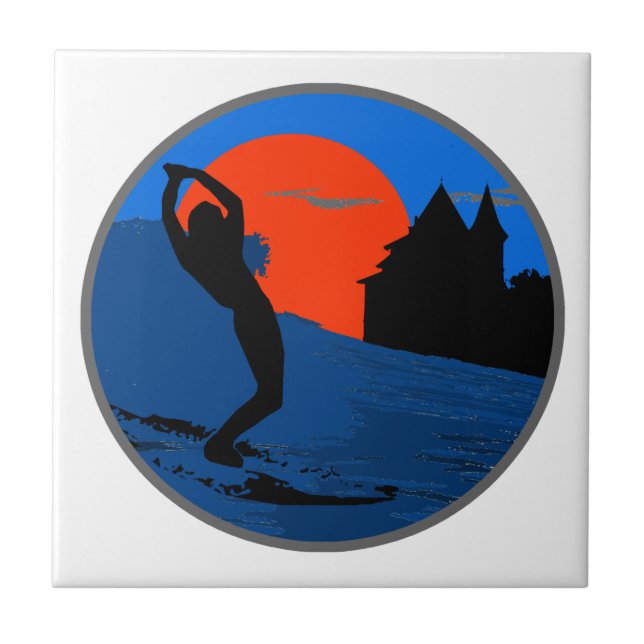 Surfeur de Biarritz Kakelplatta (Framsidan)
