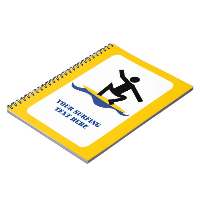 Surfgåvor, surfare på hans anpassningsbar anteckningsbok med spiral (Vänstra Sidan)