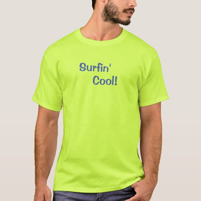 Surfin' Cool Safety Grön Surfare T-Shirt (Framsida)