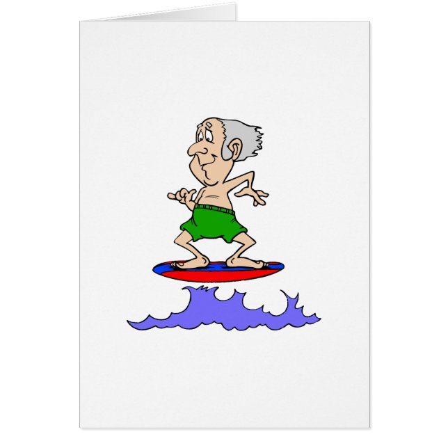 Surfin morfar hälsningskort (Framsidan)