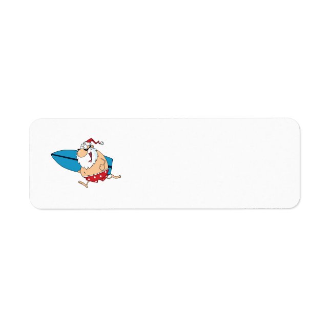 surfin Santa Returadress Etikett (Framsidan)