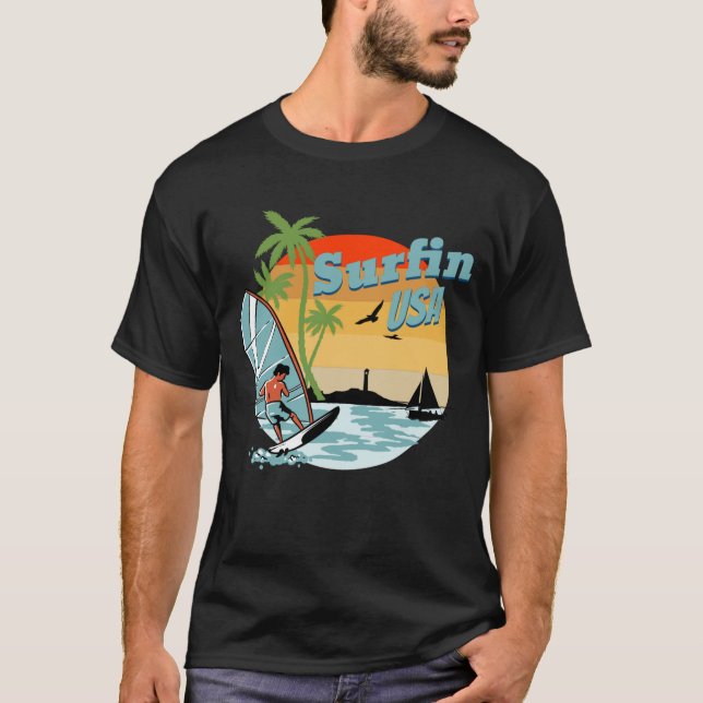 surfin surfin på usa t shirt (Framsida)