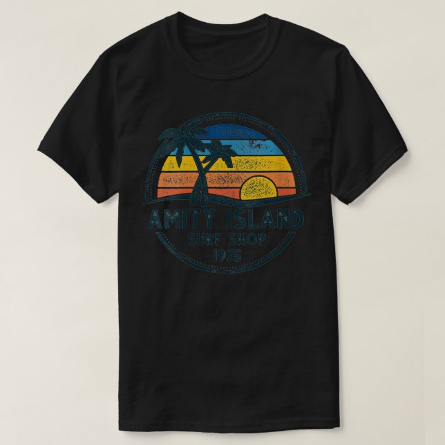 Surfing 1975 Surf Shop Sunset T Shirt (Design framsida)