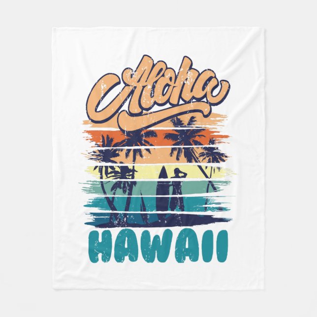 Surfing - Aloha Hawaii Fleecefilt (Framsidan)