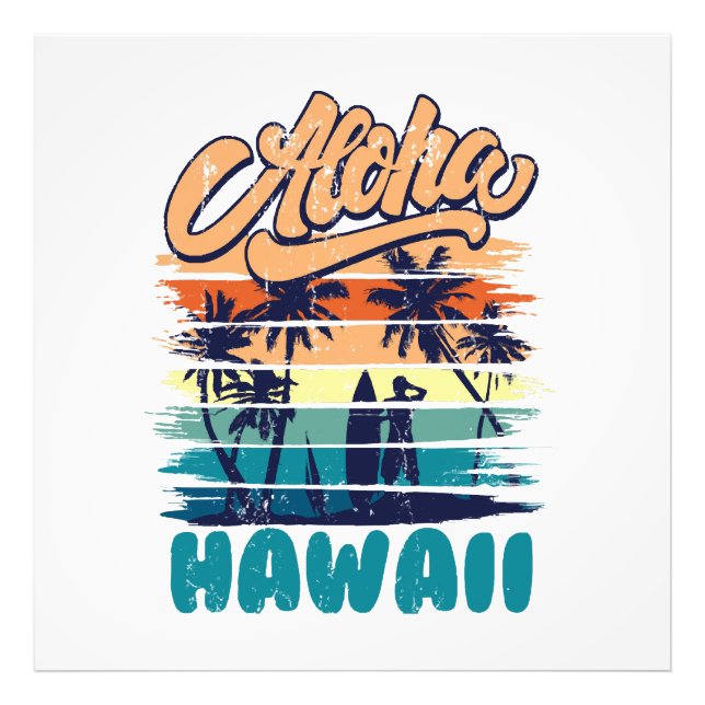 Surfing - Aloha Hawaii Fototryck (Framsidan)