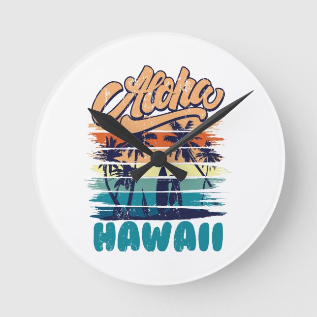 Surfing - Aloha Hawaii Rund Klocka (Framsida)