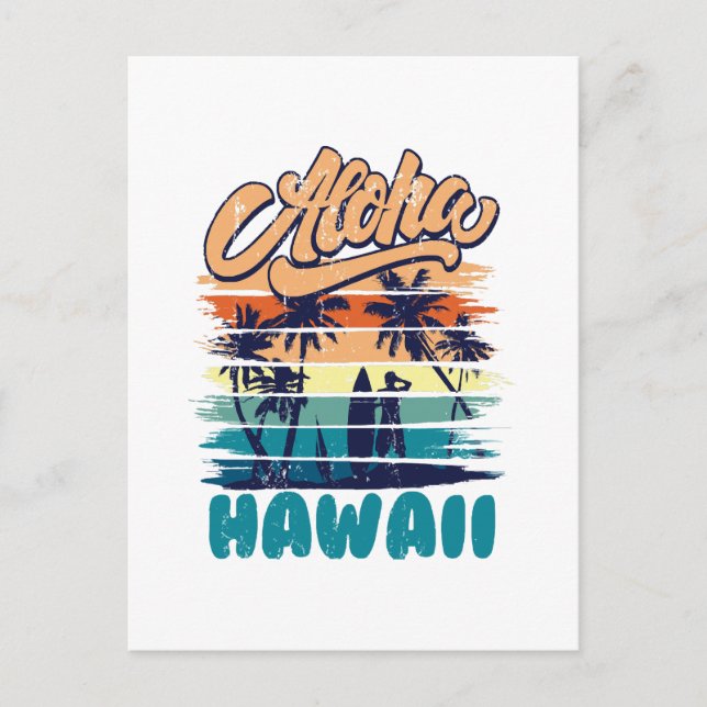 Surfing - Aloha Hawaii Vykort (Framsida)
