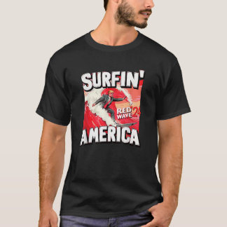 SURFING AMERICA Red Wave 24 Trump 2024, val vo T Shirt