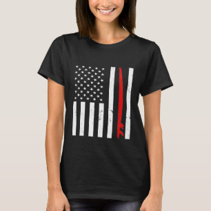 Surfing American Flagga Surfboard T Shirt