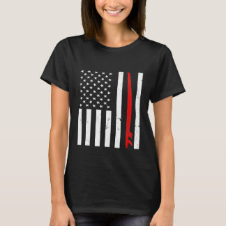 Surfing American Flagga Surfboard T Shirt