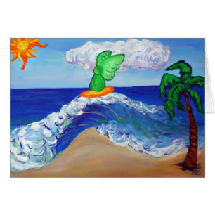 Surfing Angel Raphael Card Hälsningskort