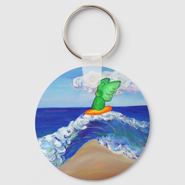 Surfing Angel Raphael Keychain Nyckelring (Framsida)