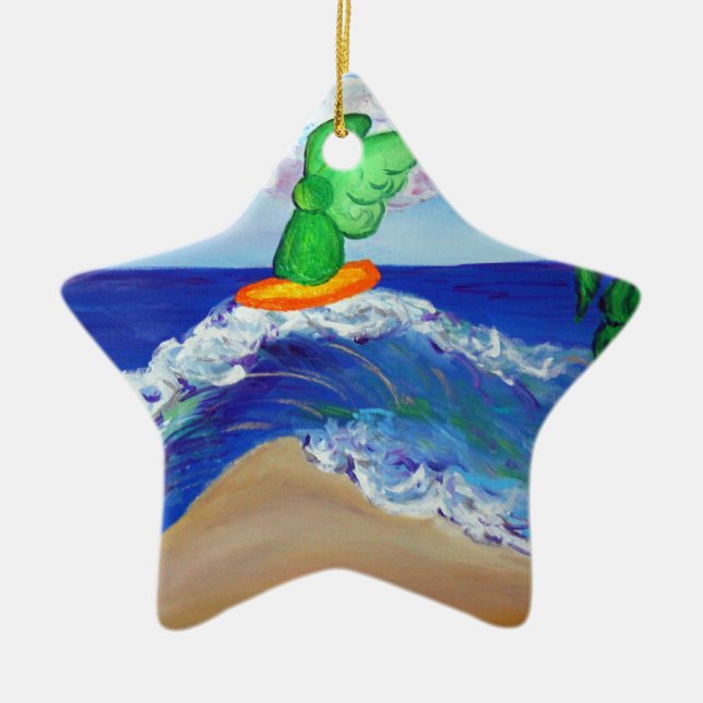 Surfing Angel Raphael Riding Healing Wave Ornament (Framsidan)