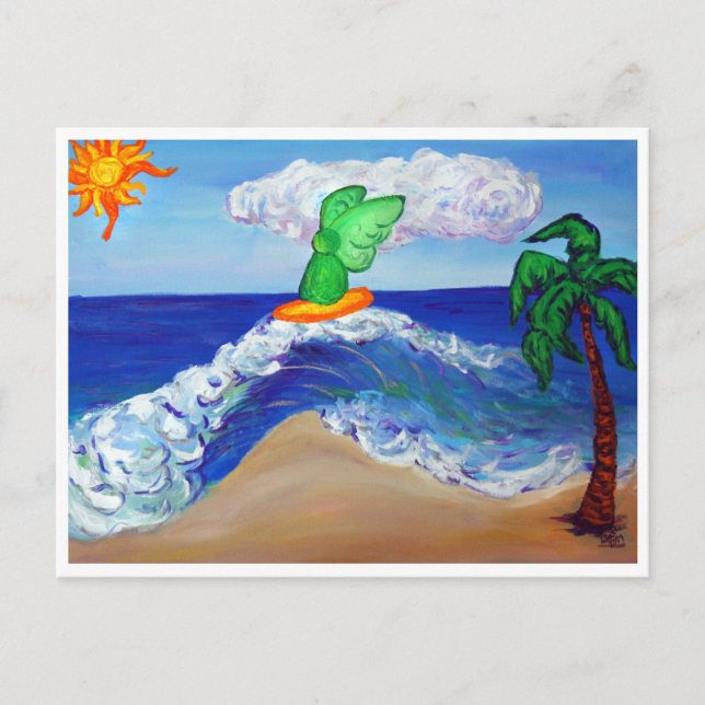 Surfing Angel Raphael-vykort Vykort (Framsida)