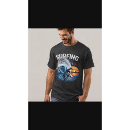 Surfing är min terapi Ocean Surfare Hjärtbeat T Shirt