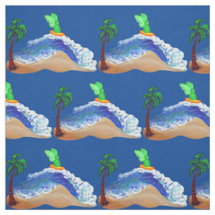 Surfing Archangel Raphael Art Fabric Material Tyg