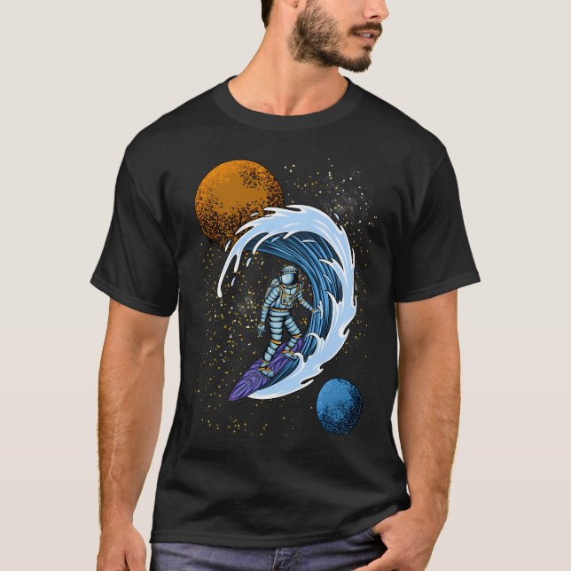 Surfing Astronaut 2 T Shirt (Framsida)