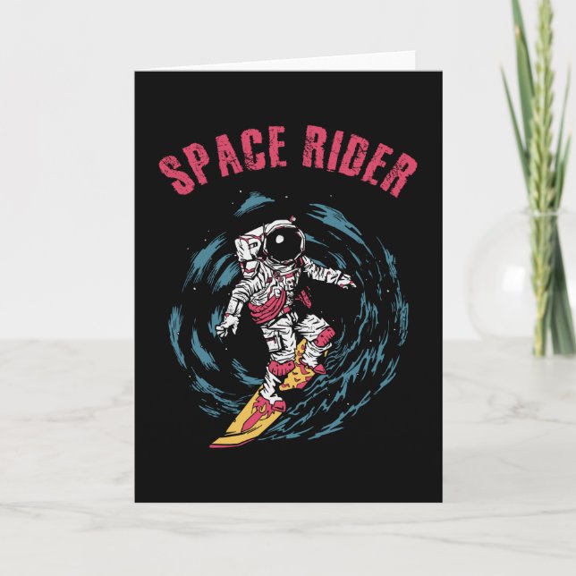 Surfing Astronaut Space Rider Surfer Kort (Framsida)