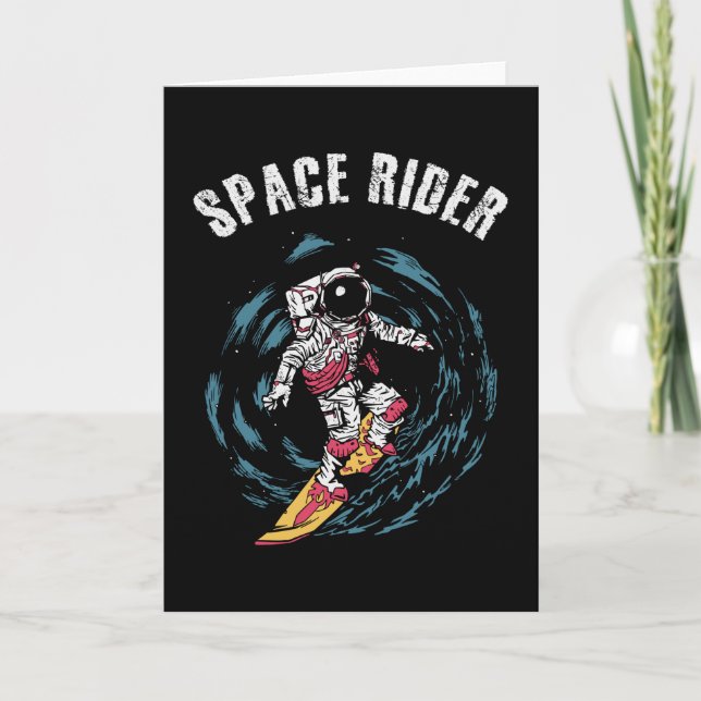 Surfing Astronaut Space Rider Surfer Kort (Framsida)
