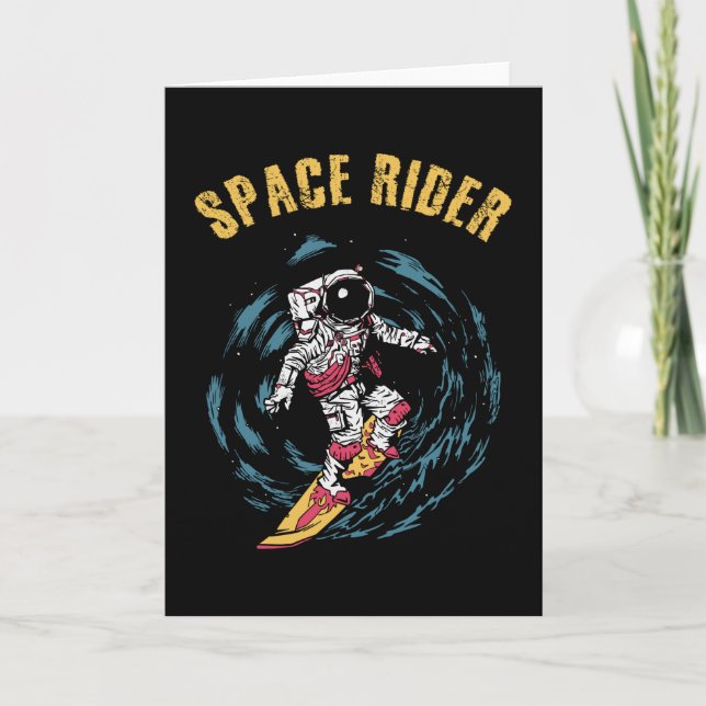 Surfing Astronaut Space Rider Surfer Kort (Framsida)