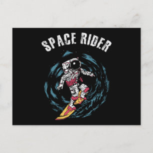 Surfing Astronaut Space Rider Surfer Vykort