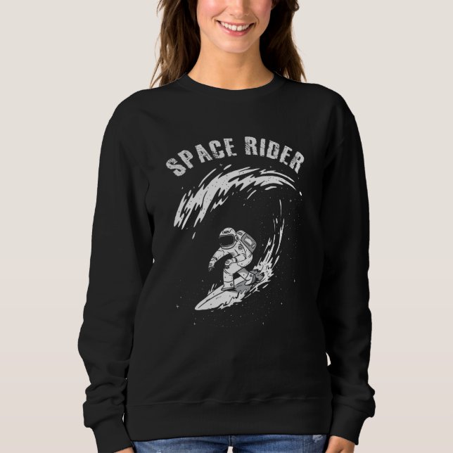Surfing Astronaut Space Rider T Shirt (Framsida)