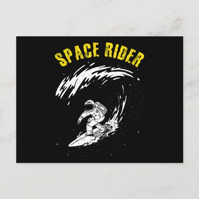 Surfing Astronaut Space Rider Vykort (Framsida)