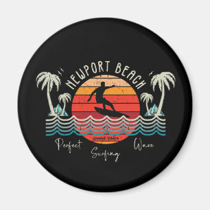 Surfing av Retro Newport Beach Magnet