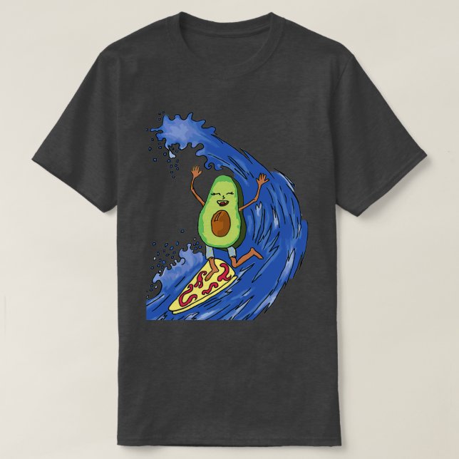 Surfing Avocado 2 T Shirt (Design framsida)