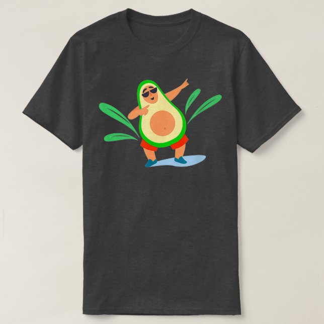 Surfing Avocado Funny Avocado Vegan T Shirt (Design framsida)