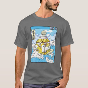 Surfing Banana Mjölk i Japan Vågar Anime Kawaii T Shirt