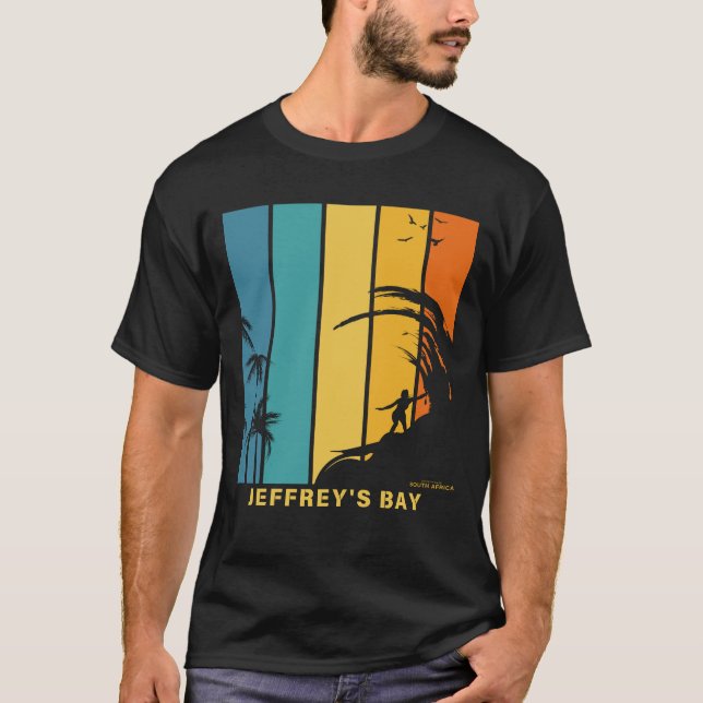 Surfing Beach Jeffreys Bay South Afrika T Shirt (Framsida)