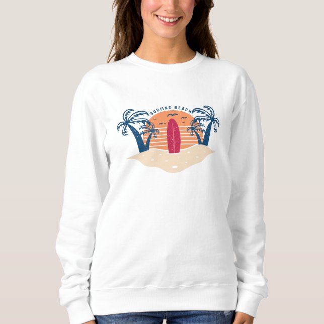 Surfing Beach T Shirt (Framsida)