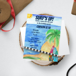 Surfing Birthday-inbjudan Inbjudningar