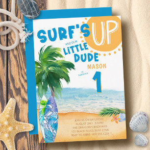 Surfing Birthday Inbjudningar