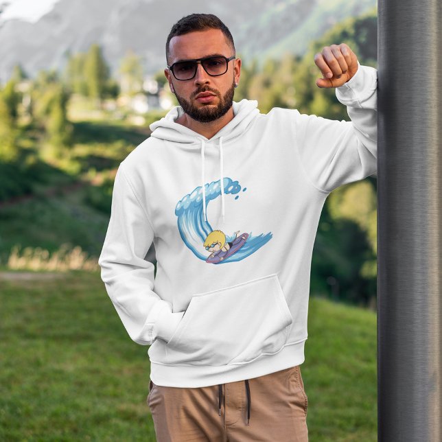 Surfing Boy Riding A Wave Hoodie (Skapare uppladdad)