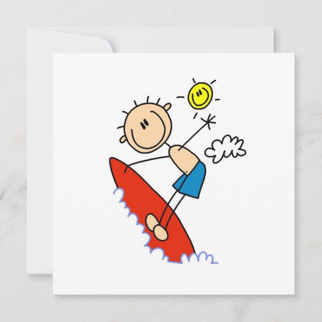 Surfing Boy Stick figur (Framsida)