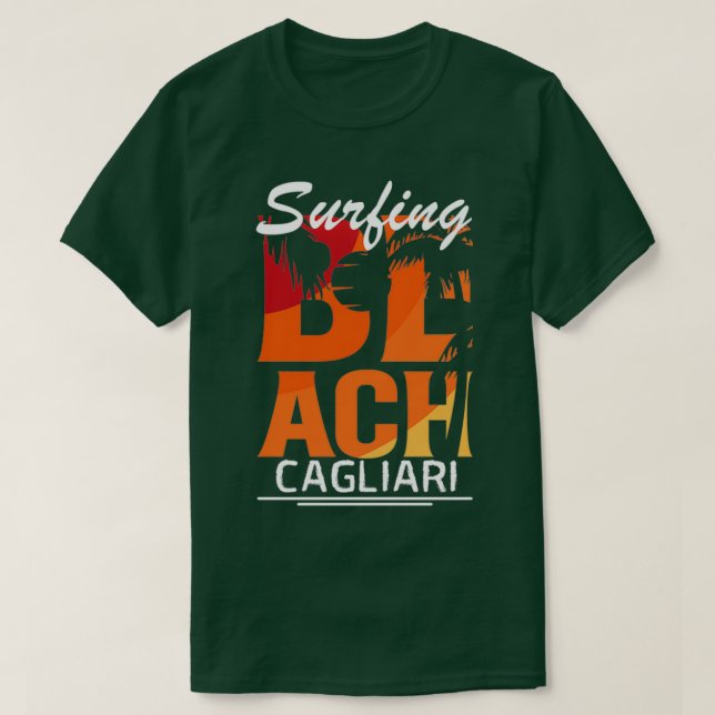 Surfing Cagliari Italy T Shirt (Design framsida)