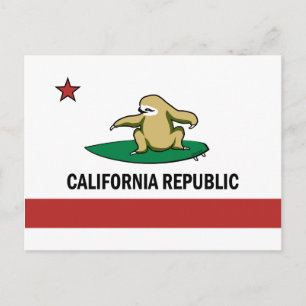 Surfing Cali Sloth Vykort