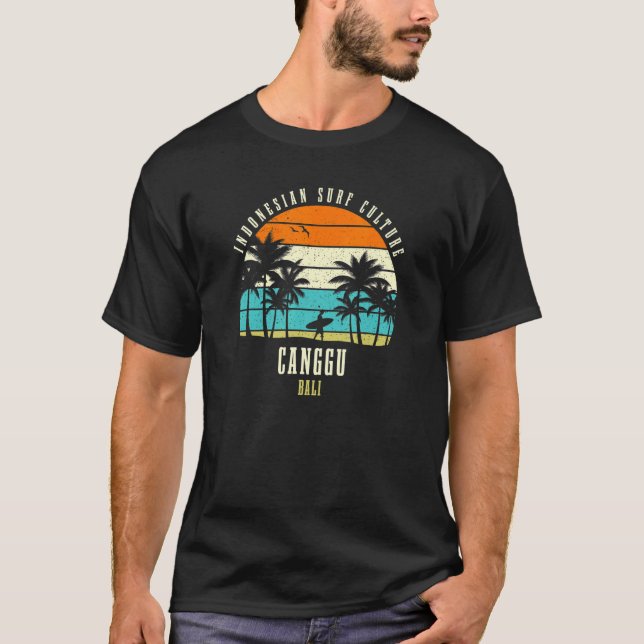 Surfing Canggu Bali indonesisk Surfa Kultur T Shirt (Framsida)