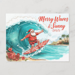 Surfing Christmas with SANTA CLAUS  Vykort