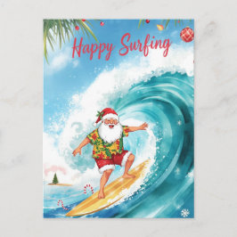Surfing Christmas with SANTA CLAUS  Vykort