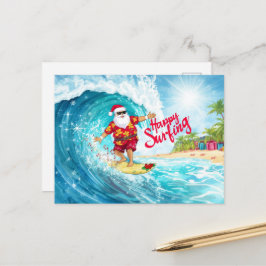 Surfing Christmas with SANTA CLAUS  Vykort